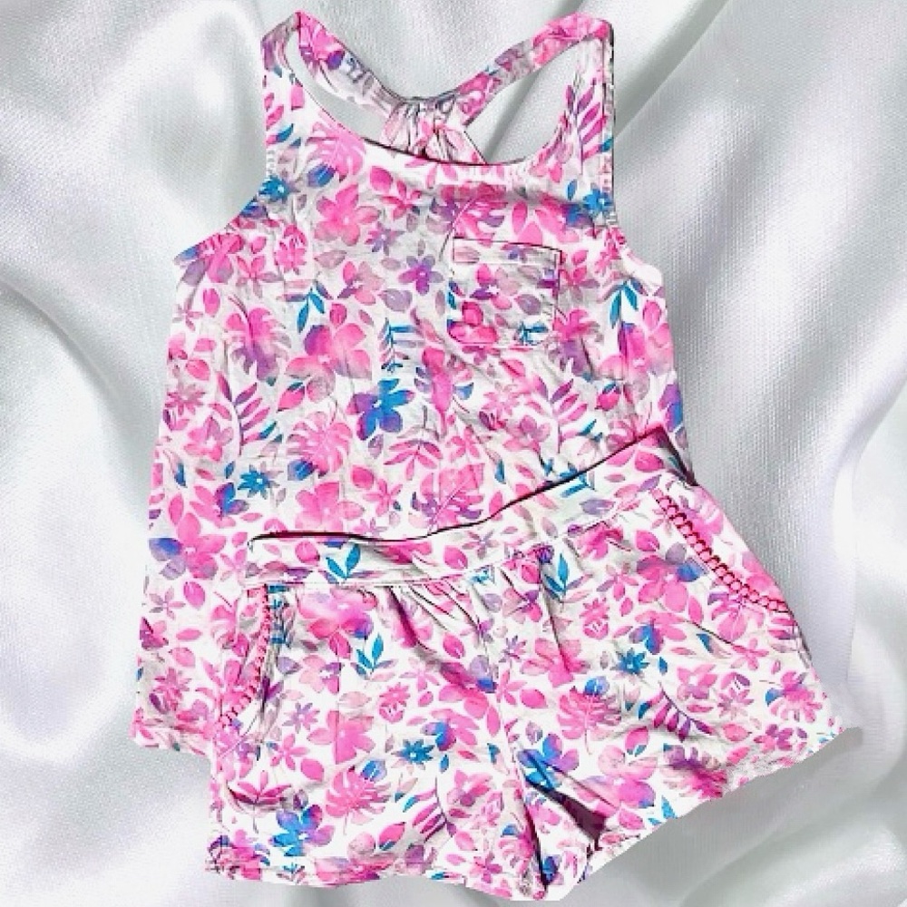 Oshkosh Girls 2 Piece Matching Outfit Set Tank Top & Shorts Size 8